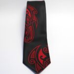 Maori Red Falling Motif Tie