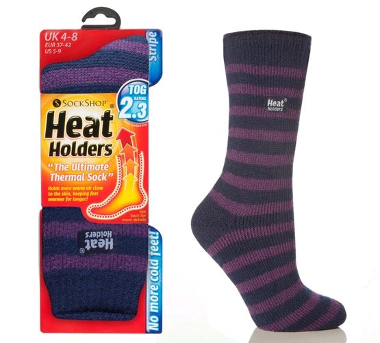 Ladies Striped Thermal Socks