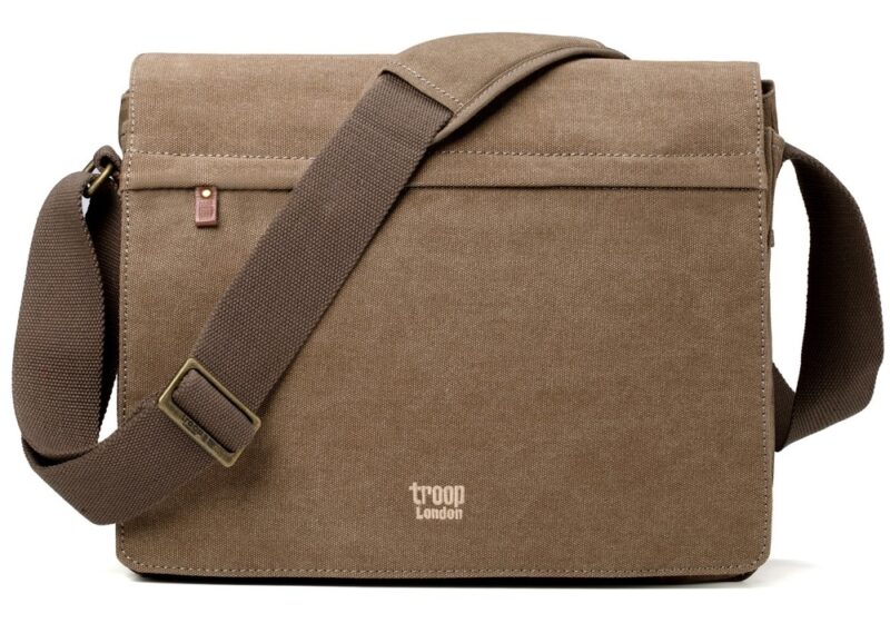 Troop London Classic Flap Front Messager Bag- Brown