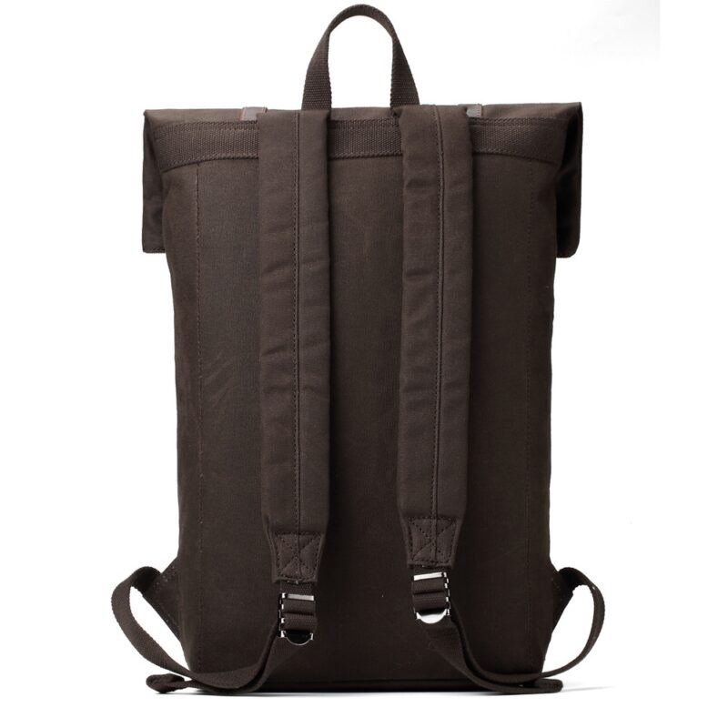 Edison Waxed Canvas Backpack - Dark Brown