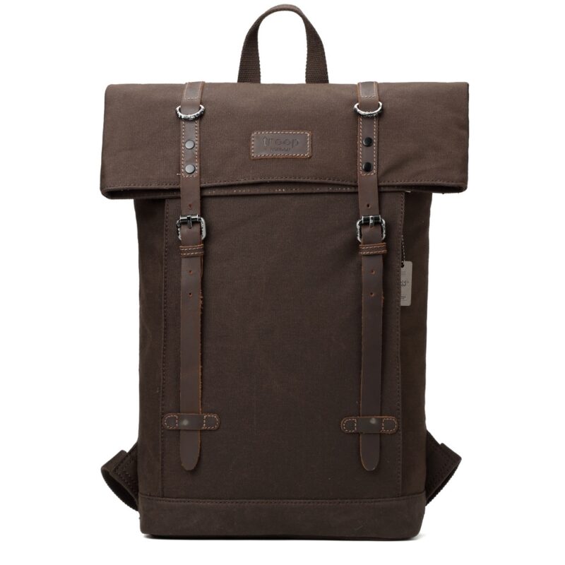 Edison Waxed Canvas Backpack - Dark Brown